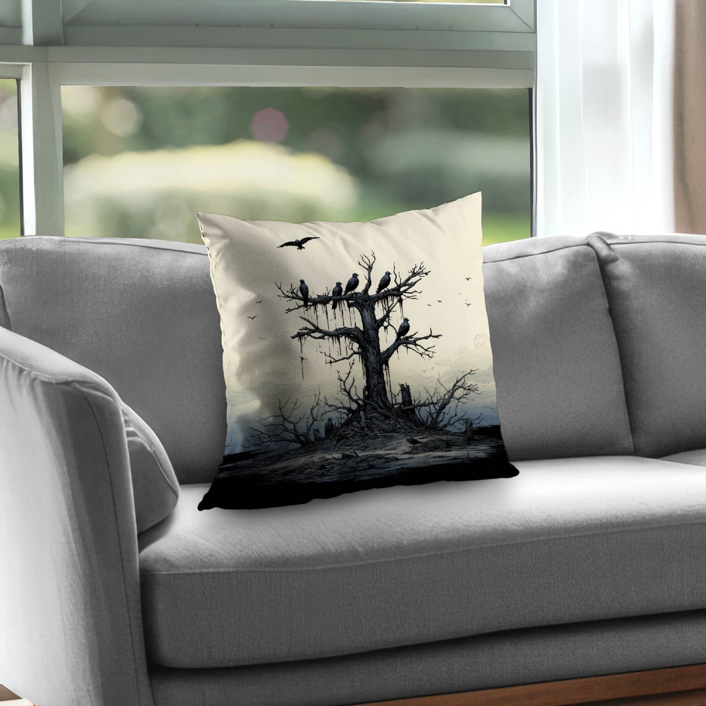 Standing alone - Throw pillow - Print on demand