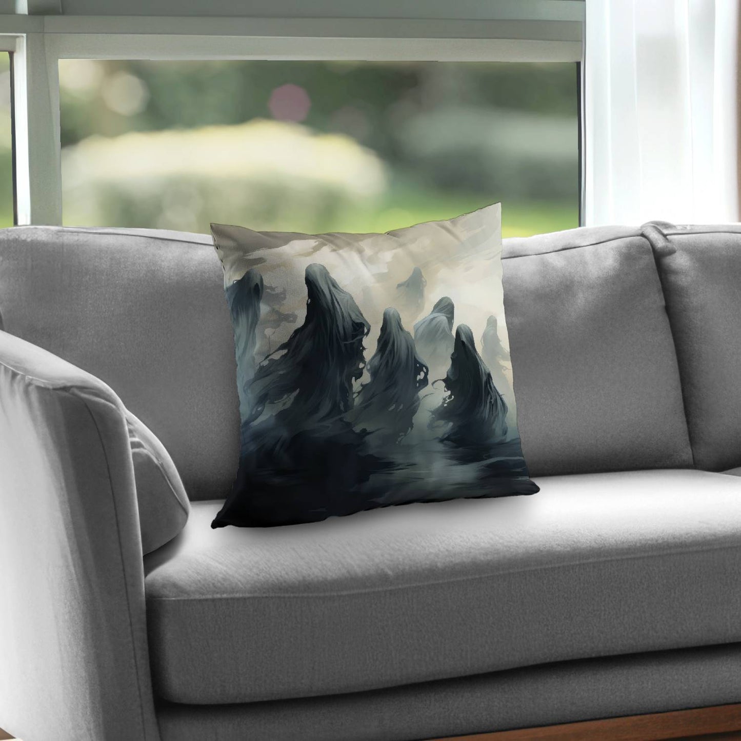 Coussin décoratif en sergé de polyester « Terres maudites » | Décoration intérieure unique