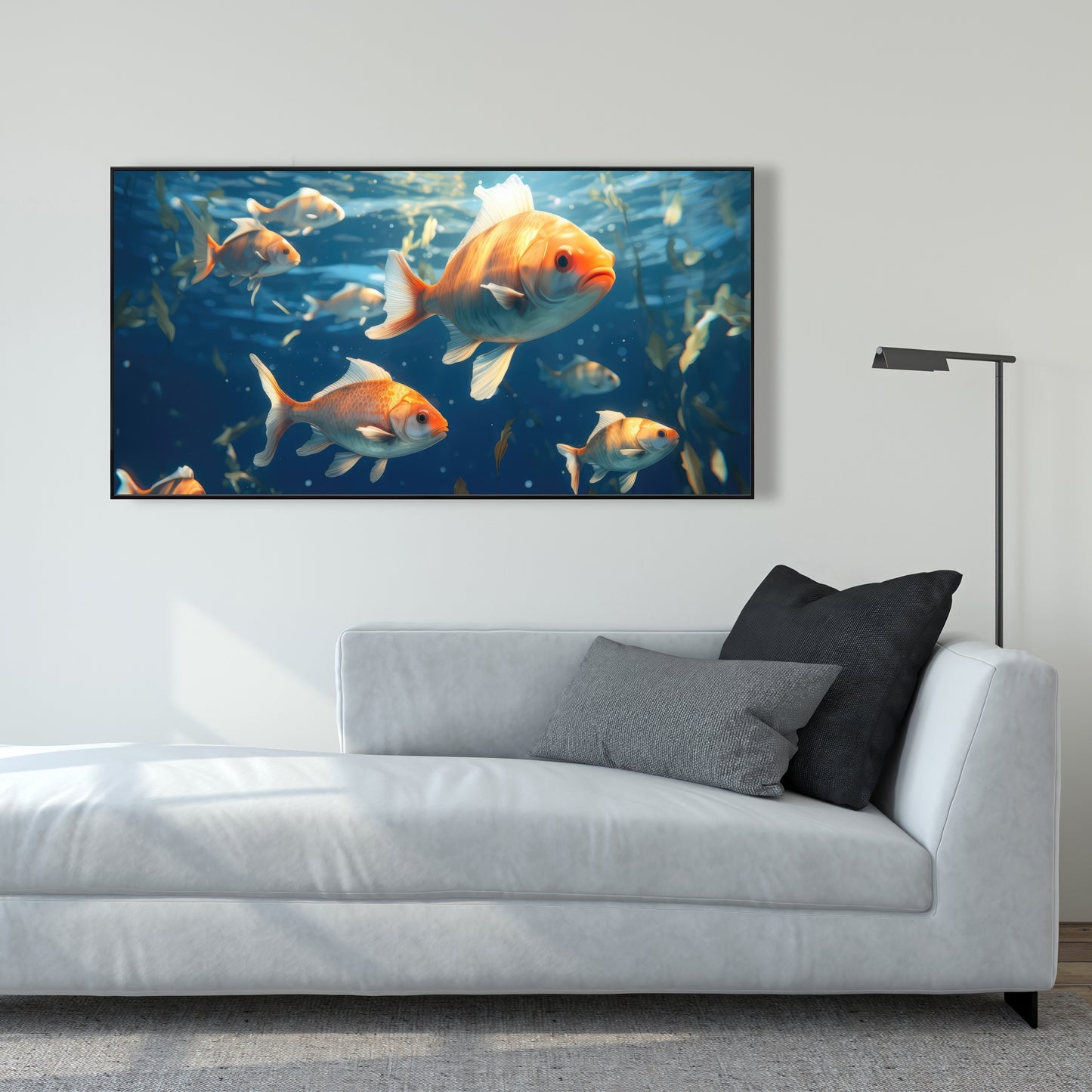 Free Flow - White Framed Canvas for Elegant Home Decor