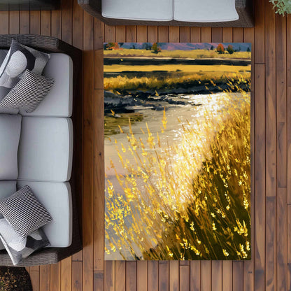 Tapis d'extérieur lumineux Golden Stream | Accessoire de décoration intérieure