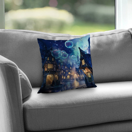 Floating through Beige Poly Twill Throw Pillow - Home Decor