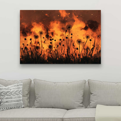 Ablaze - Black Canvas Home Decor for Modern Elegance
