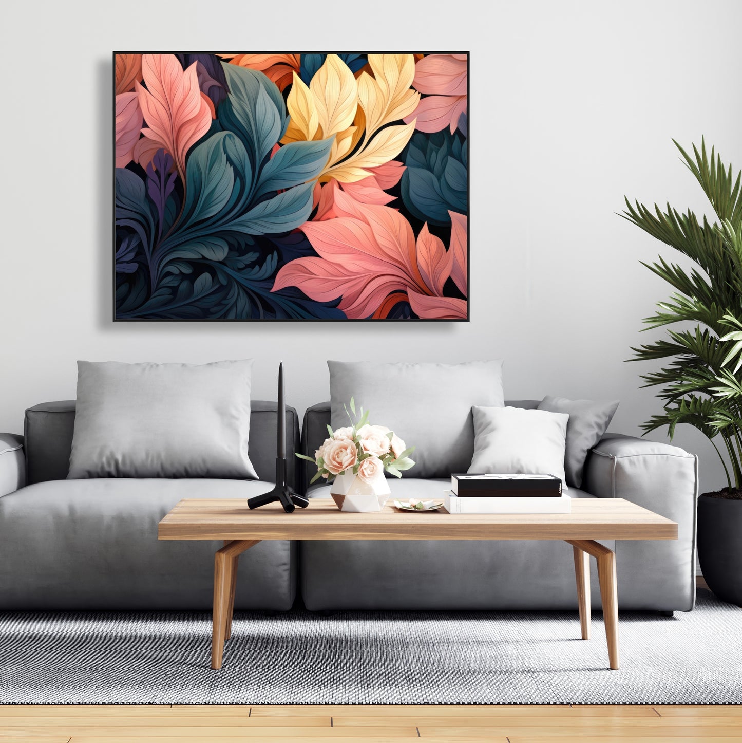 Pastel bloom - 36"x36" Framed canvas