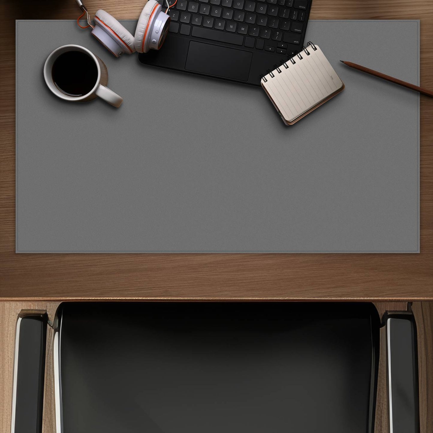 Middle grey - Desk mat - Print on demand