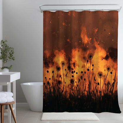 Ablaze Black Shower Curtain - Stylish Home Decor Accent