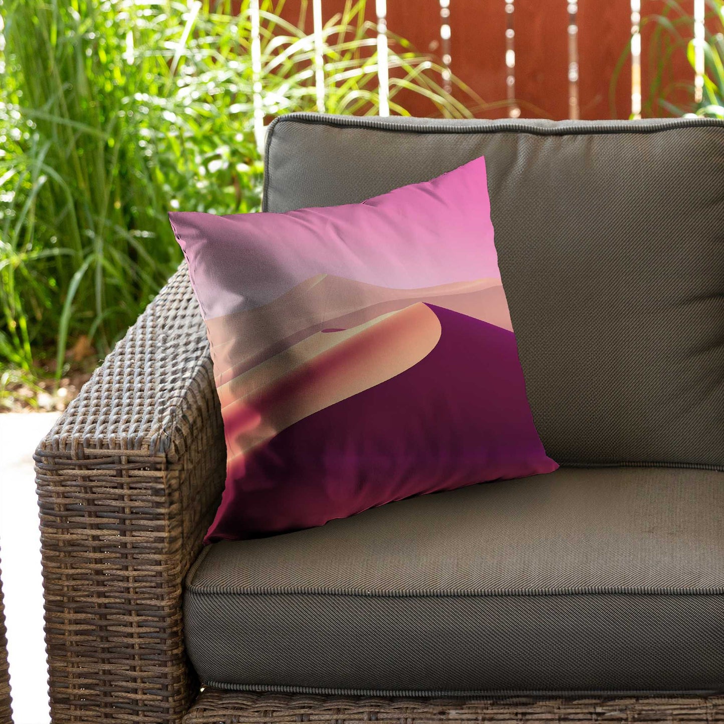 Coussin décoratif en sergé de polyester Calm Dunes | Décoration d'intérieur élégante