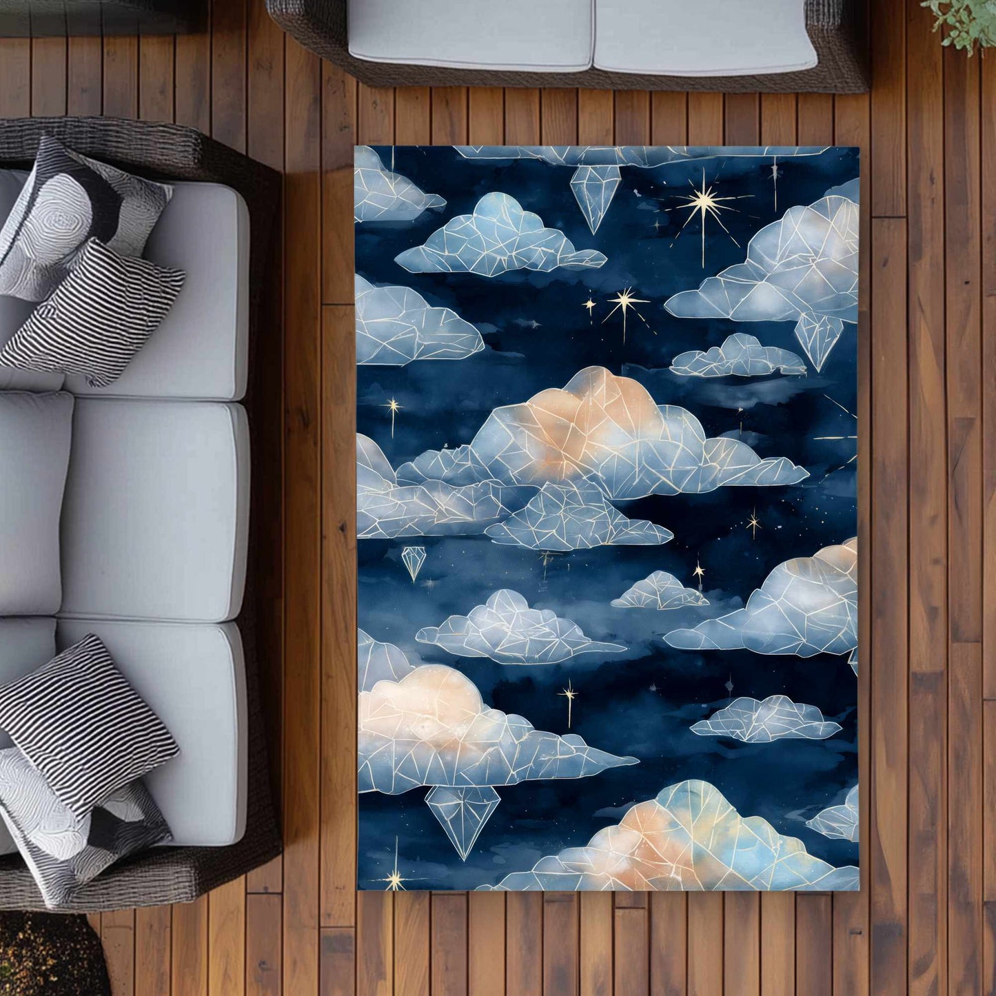 Tapis d'extérieur Nuages de cristal célestes | Décoration chic