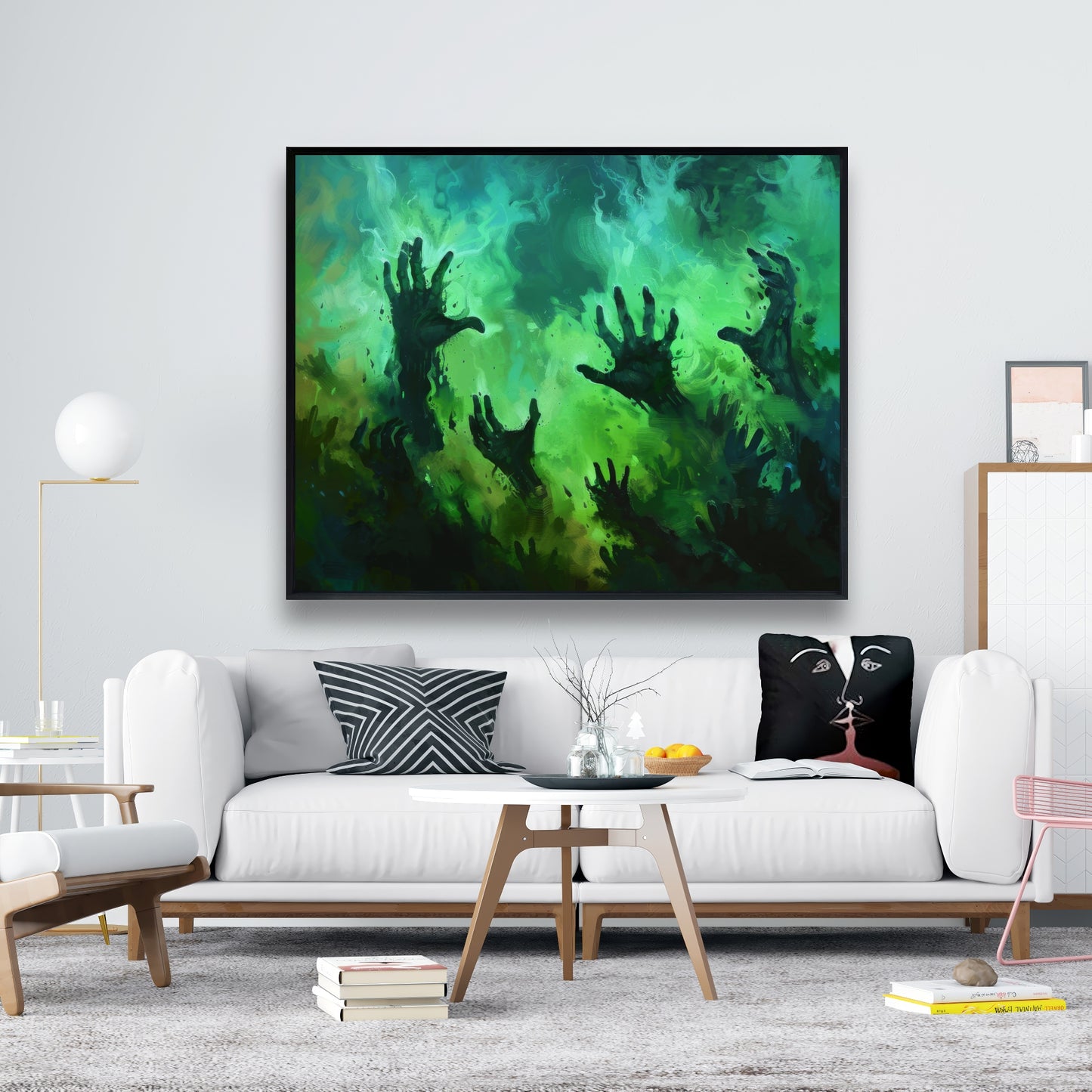 Hands of despair - 36"x36" Framed canvas