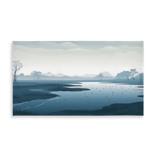 Minimalist Swamp White Indoor Outdoor Tablecloth for Home Decor