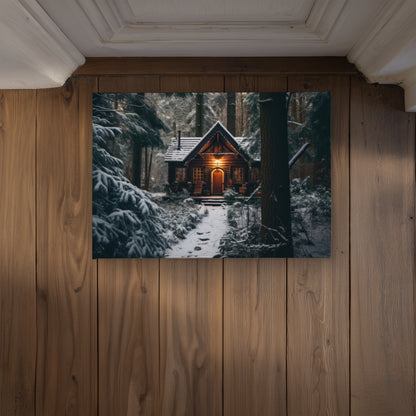 The Lone Cabin Black Indoor Outdoor Door Mat - Home Decor