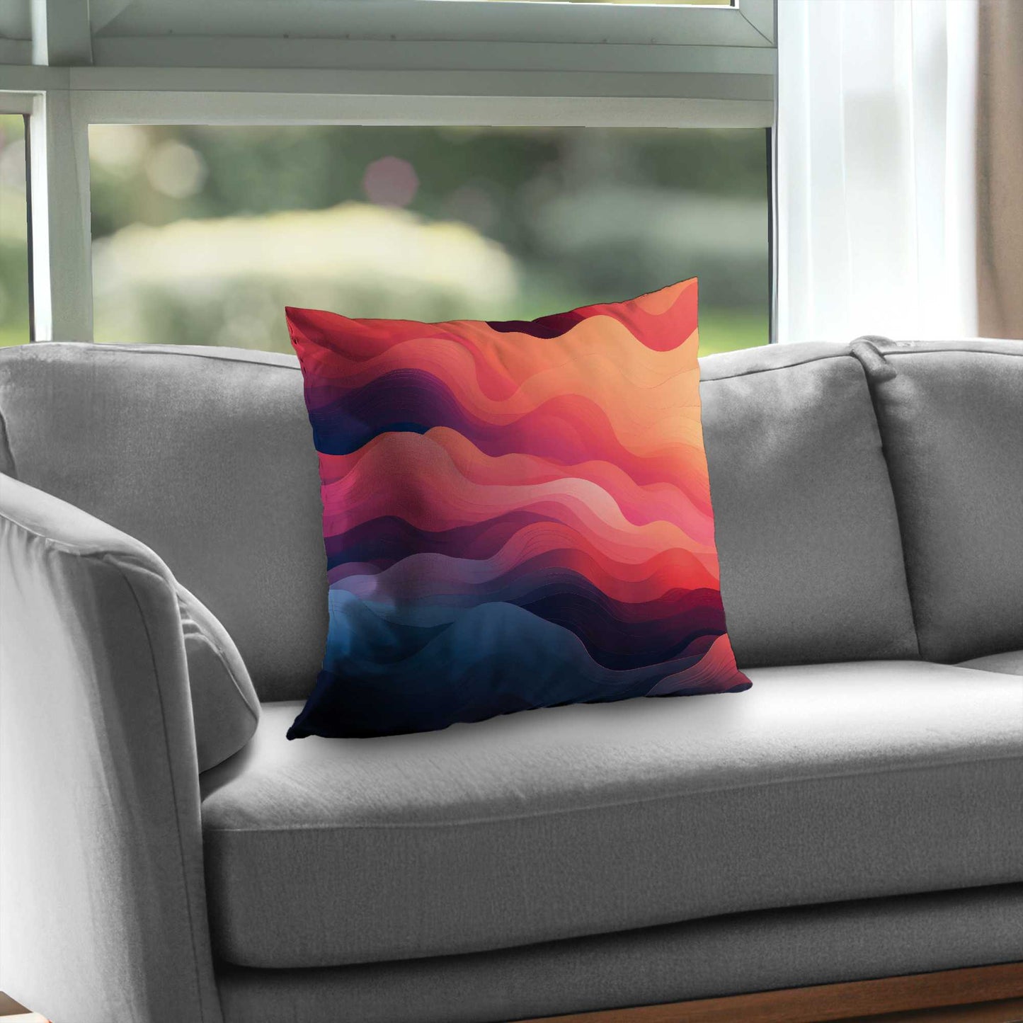 Coussin décoratif en sergé de polyester effet fumée | Décoration élégante