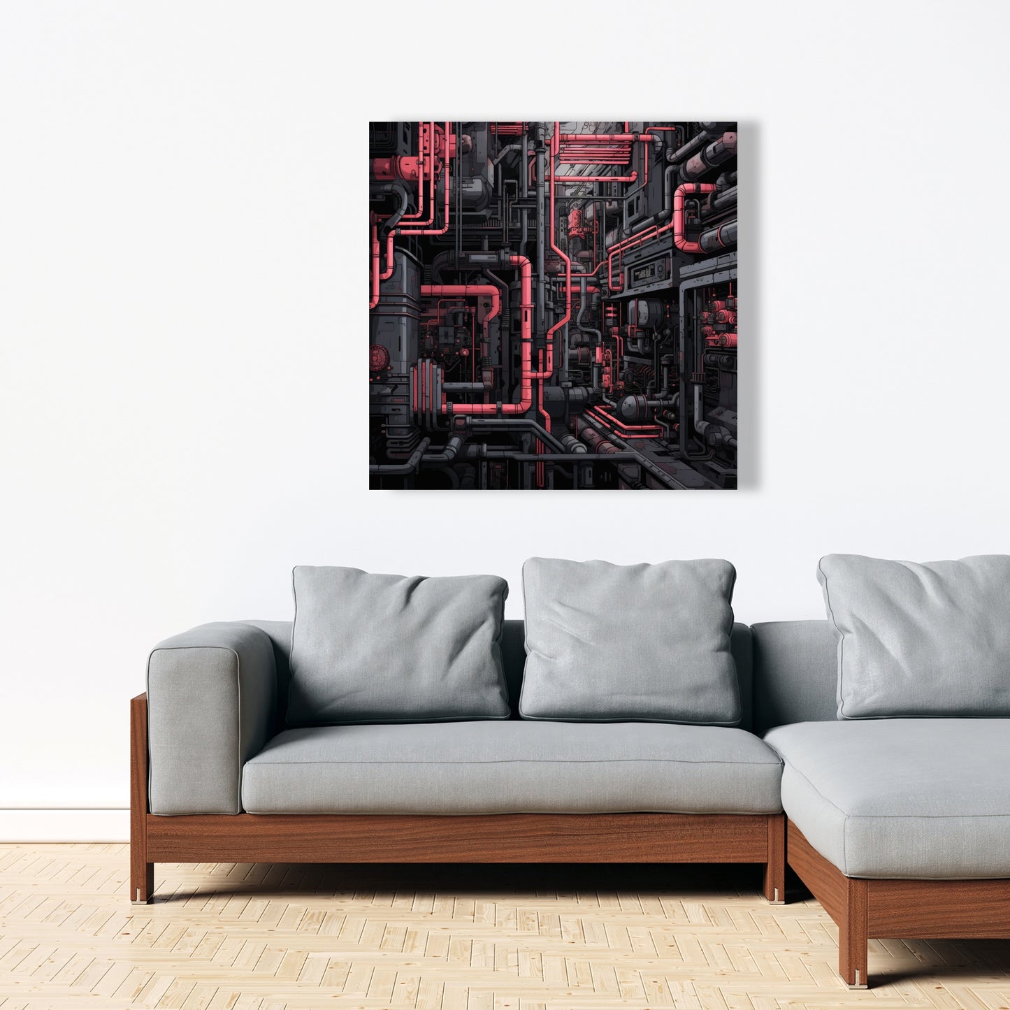 Tubular Nightmare - Gray Canvas Art for Home Decor