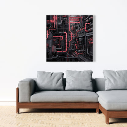 Tubular Nightmare - Gray Canvas Art for Home Decor