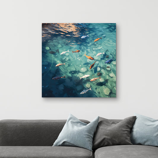 Caustic fish - 32"x32" Canvas