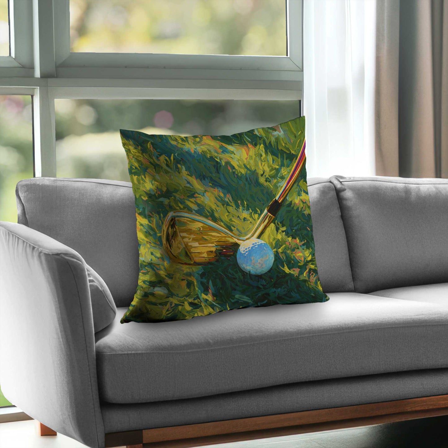 Golden Club Poly Twill Throw Pillow - Stylish Home Decor