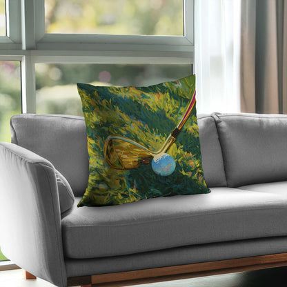 Golden Club Poly Twill Throw Pillow - Stylish Home Decor