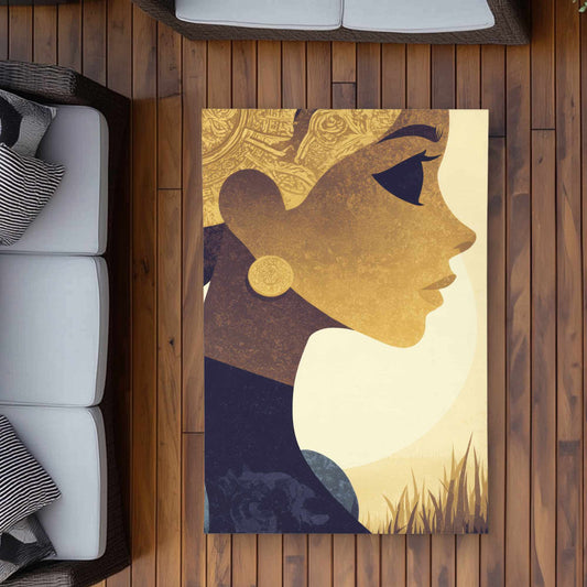 Tapis d'extérieur profilé Golden Muse | Décoration intérieure élégante