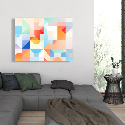 Geometric Cadence - Orange Canvas Art for Home Decor