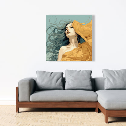 Sensual flow - Beige Canvas Art for Elegant Home Decor