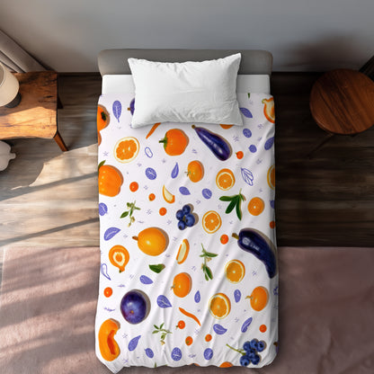 Orange and Purple White Duvet Cover | Stylish Home Decor
