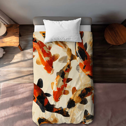 Housse de couette Koi Dance Flow | Linge de lit élégant pour la maison