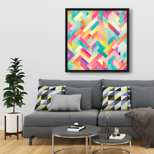 Stripe Harmony - Orange Framed Canvas for Home Decor