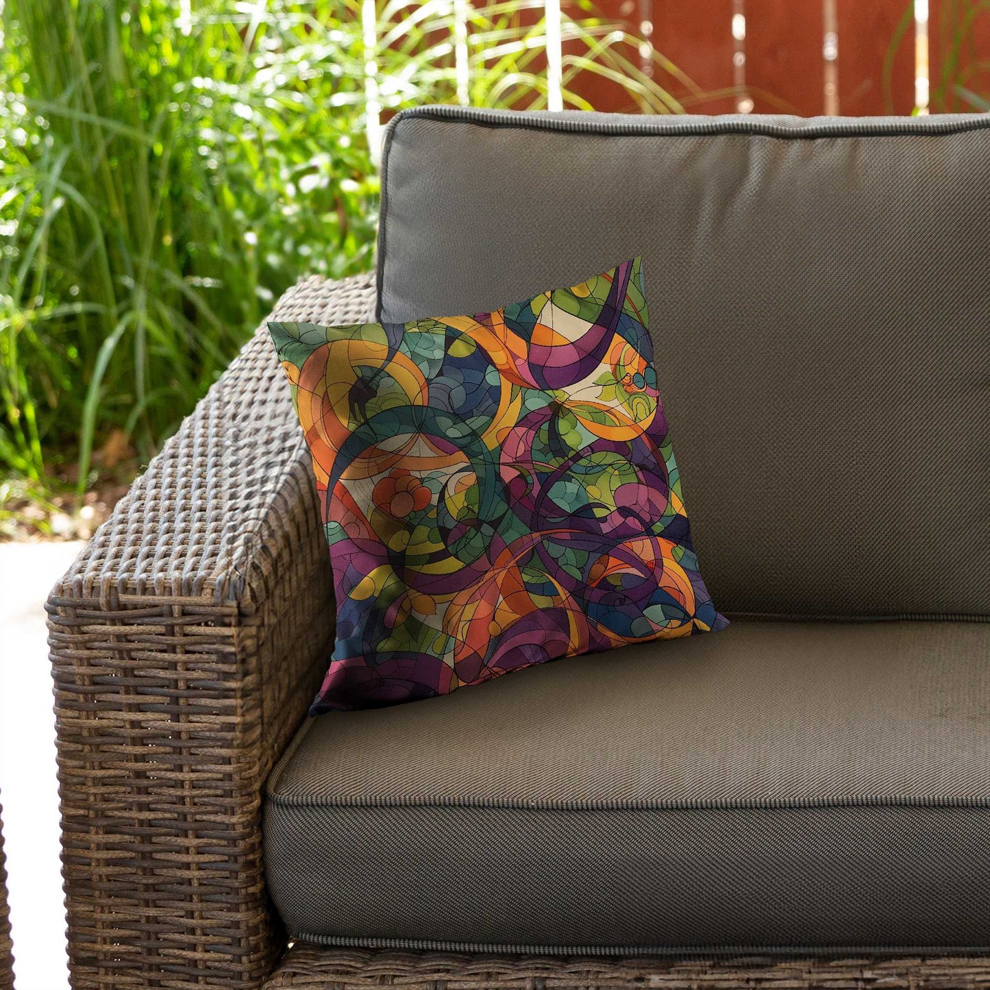 Converge Green Poly Twill Throw Pillow Insert for Home Decor