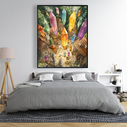 From Above - Brown Framed Canvas for Elegant Home Decor