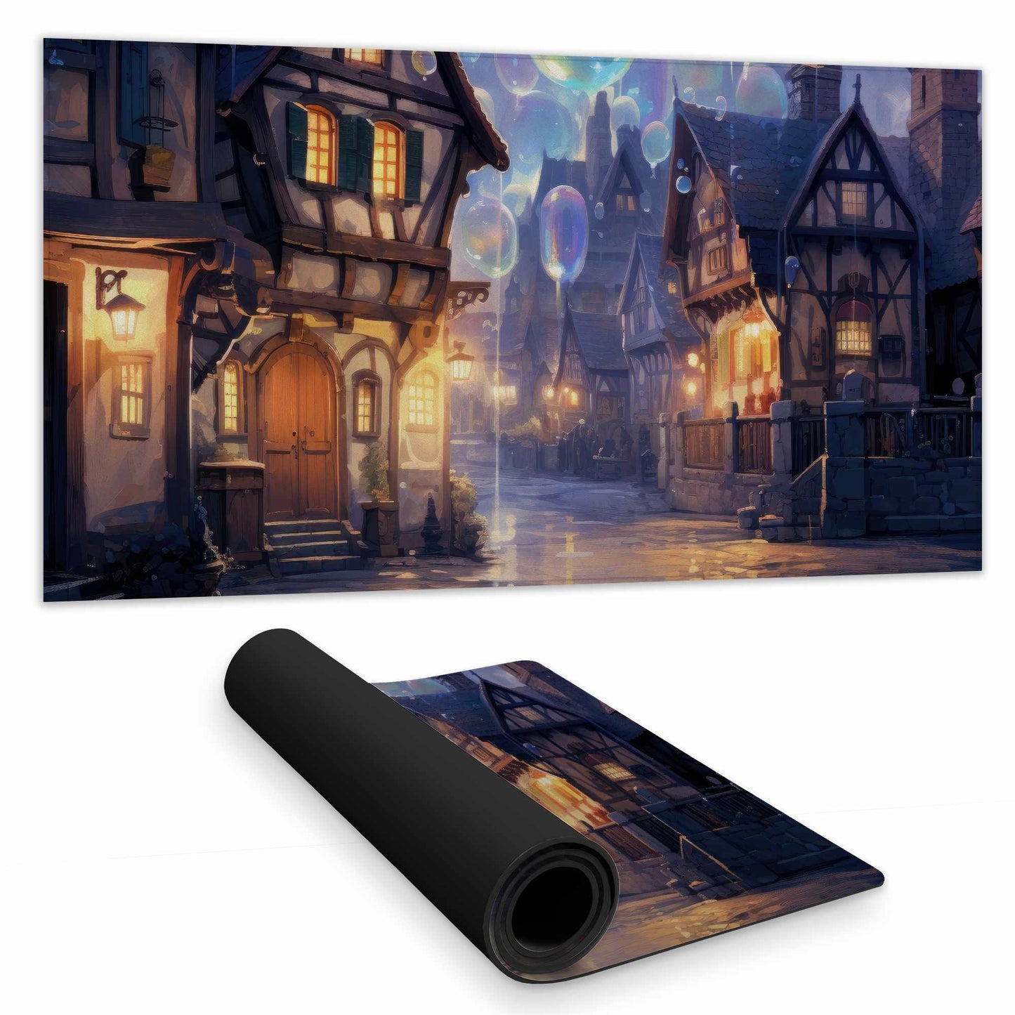 Tapis de bureau Bloopy Town - Décoration d'intérieur élégante, surface durable