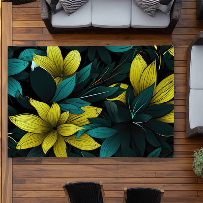 Potent Turquoise Outdoor Area Rug | Durable Home Decor Accent