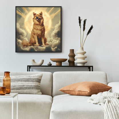 Man's best angel - 36"x36" Framed canvas