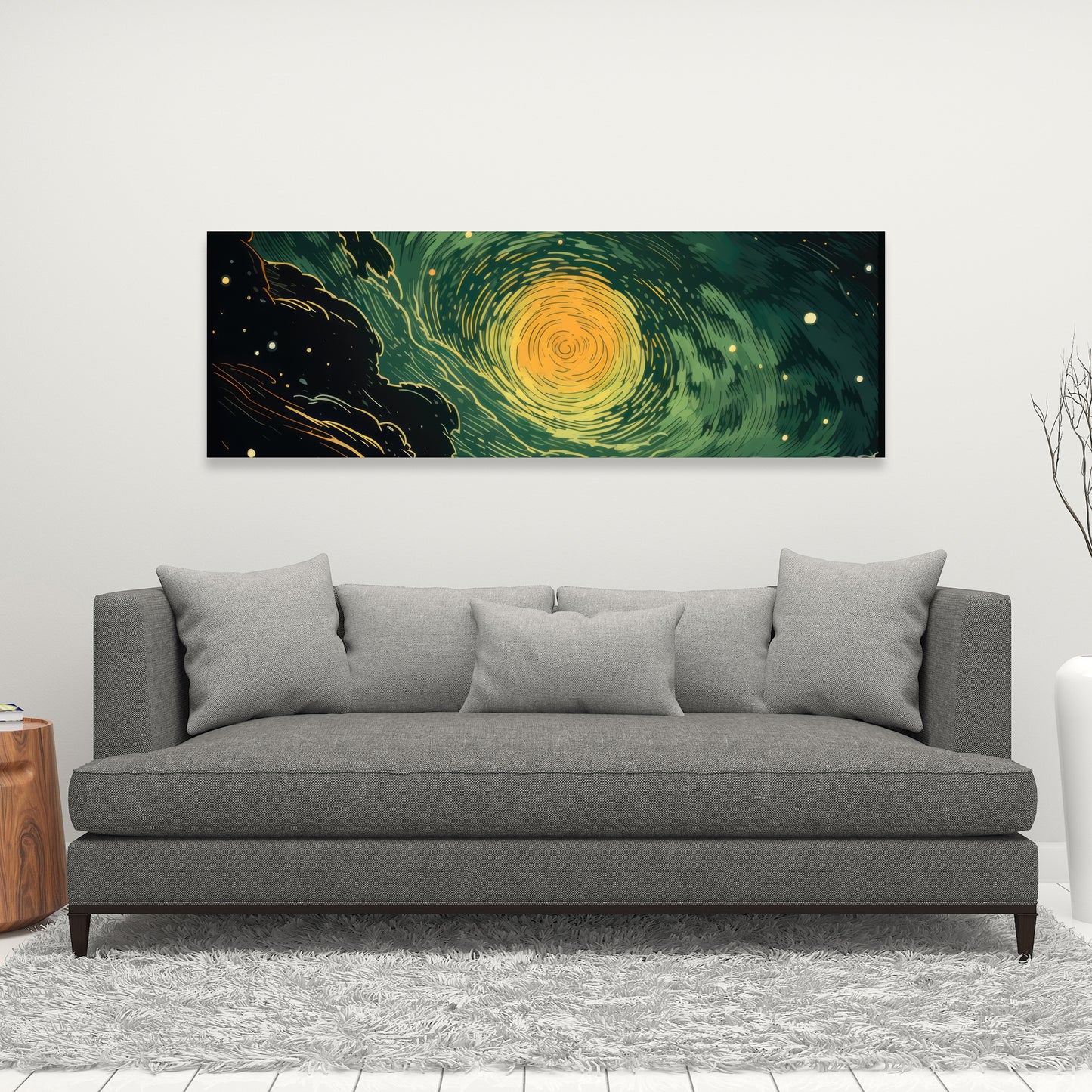 Turmoil in Space - Yellow Canvas Art for Home Decor