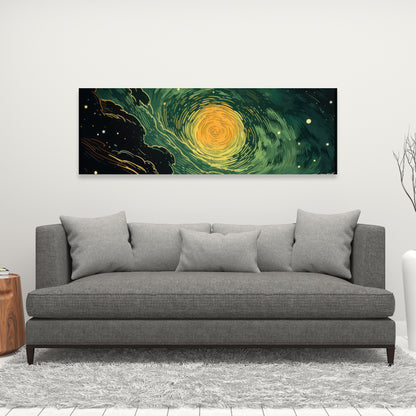 Turmoil in Space - Yellow Canvas Art for Home Decor