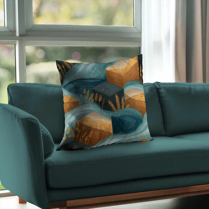 Oreiller décoratif en sergé polyester Golden Harvest Flow