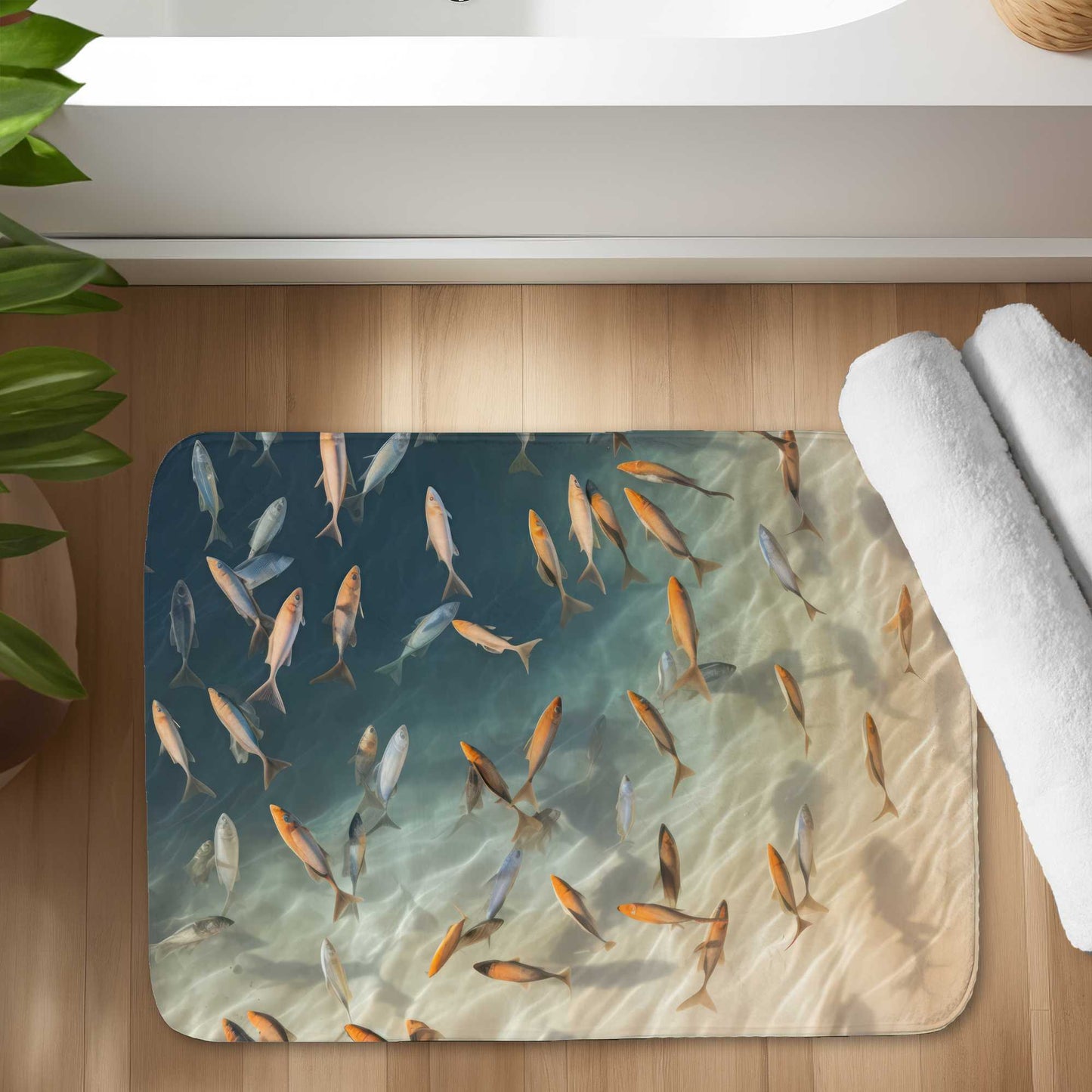 Away from the sand Turquoise Bath Mat for Home Decor