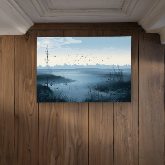 Evening Marsh Blue Indoor Outdoor Door Mat - Home Decor