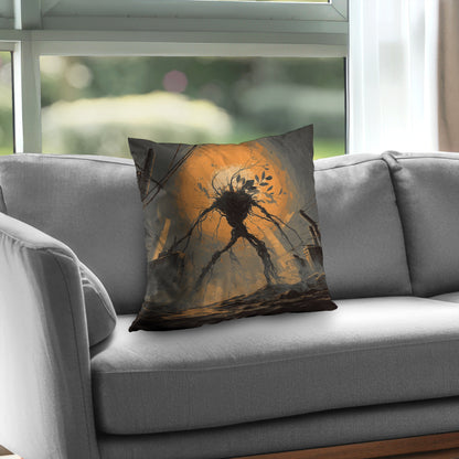 Final Warning Orange Poly Twill Throw Pillow Insert | Decor