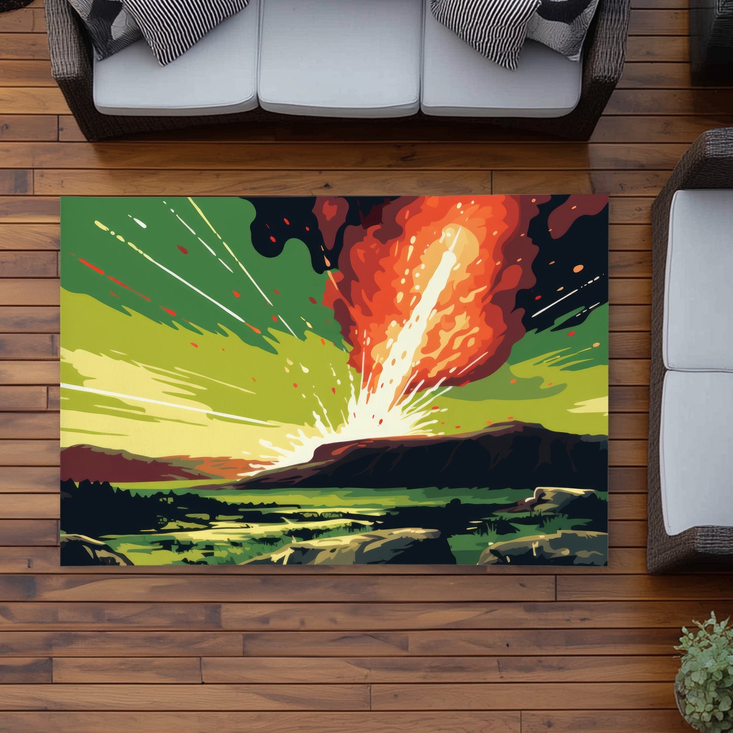 The Crash - Orange Outdoor Area Rug for Home Decor