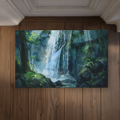 Sleeping fall Gray Indoor Outdoor Door Mat - Home Decor