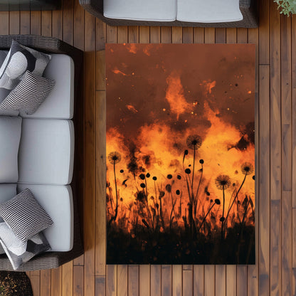 Ablaze Black Outdoor Area Rug - Stylish Home Decor Accent