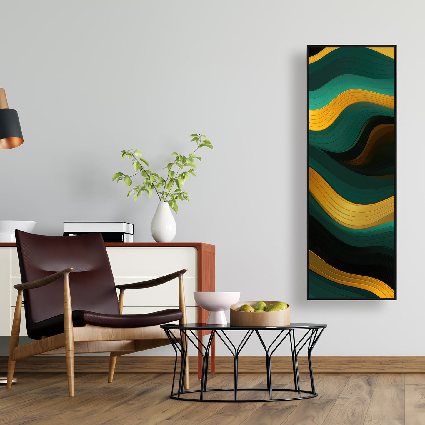 Golden Harmony - Gold Framed Canvas for Elegant Home Decor