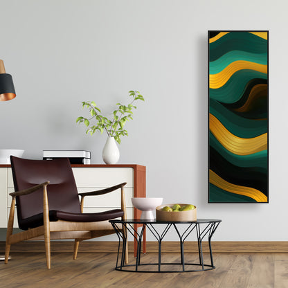 Golden Harmony - Gold Framed Canvas for Elegant Home Decor