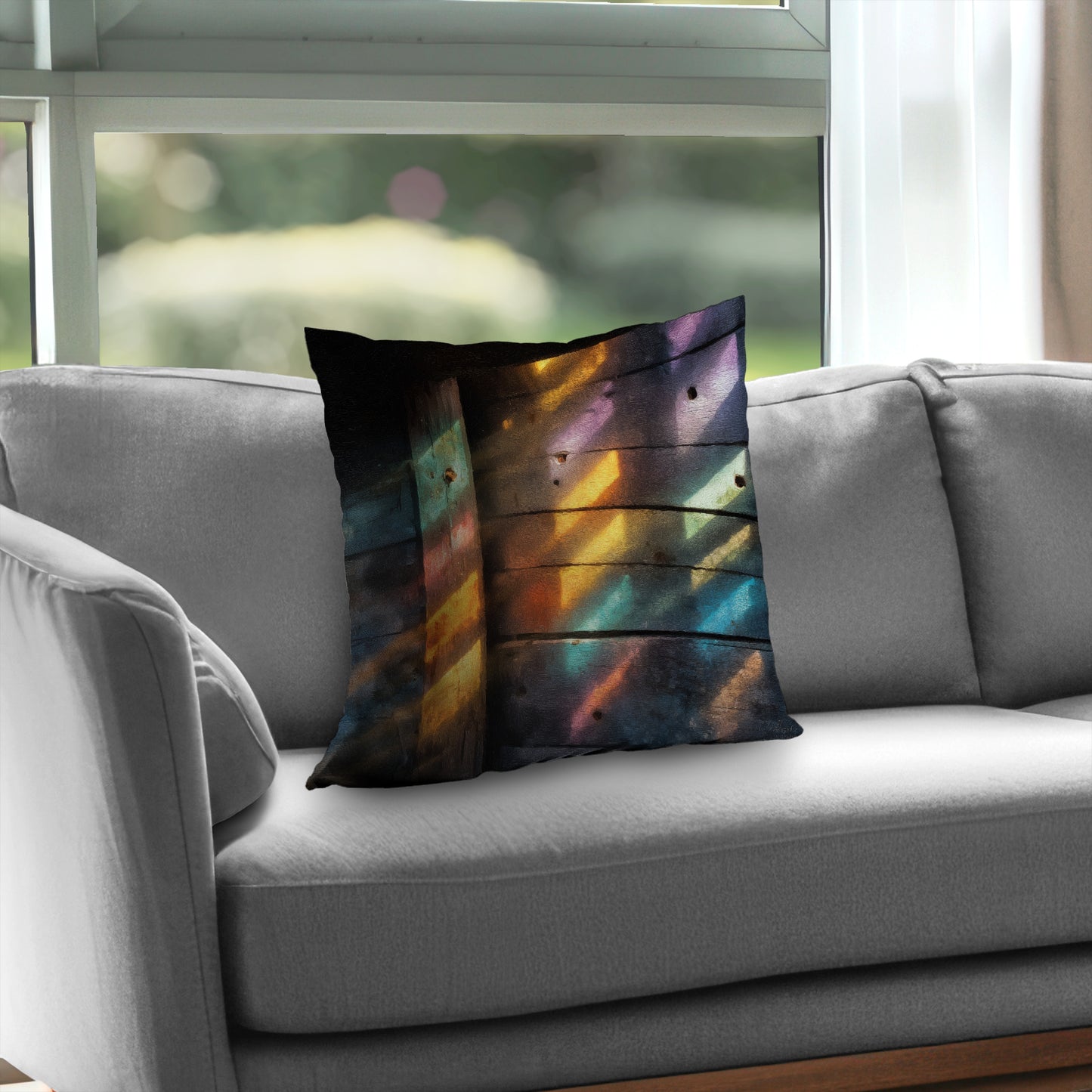 Rainbow Glint Poly Twill Throw Pillow - Home Decor Accent