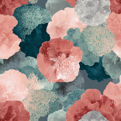 Whispering Coral Blooms Poly Twill Throw Pillow | Home Decor