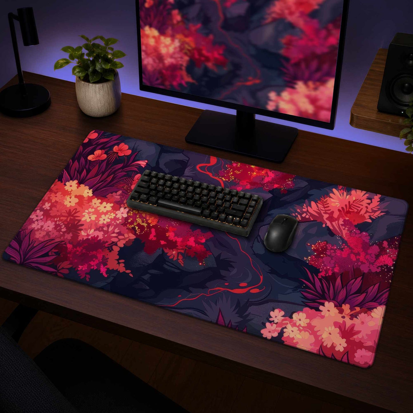 Burning Plants Desk Mat - Stylish Home Decor Desk Pad