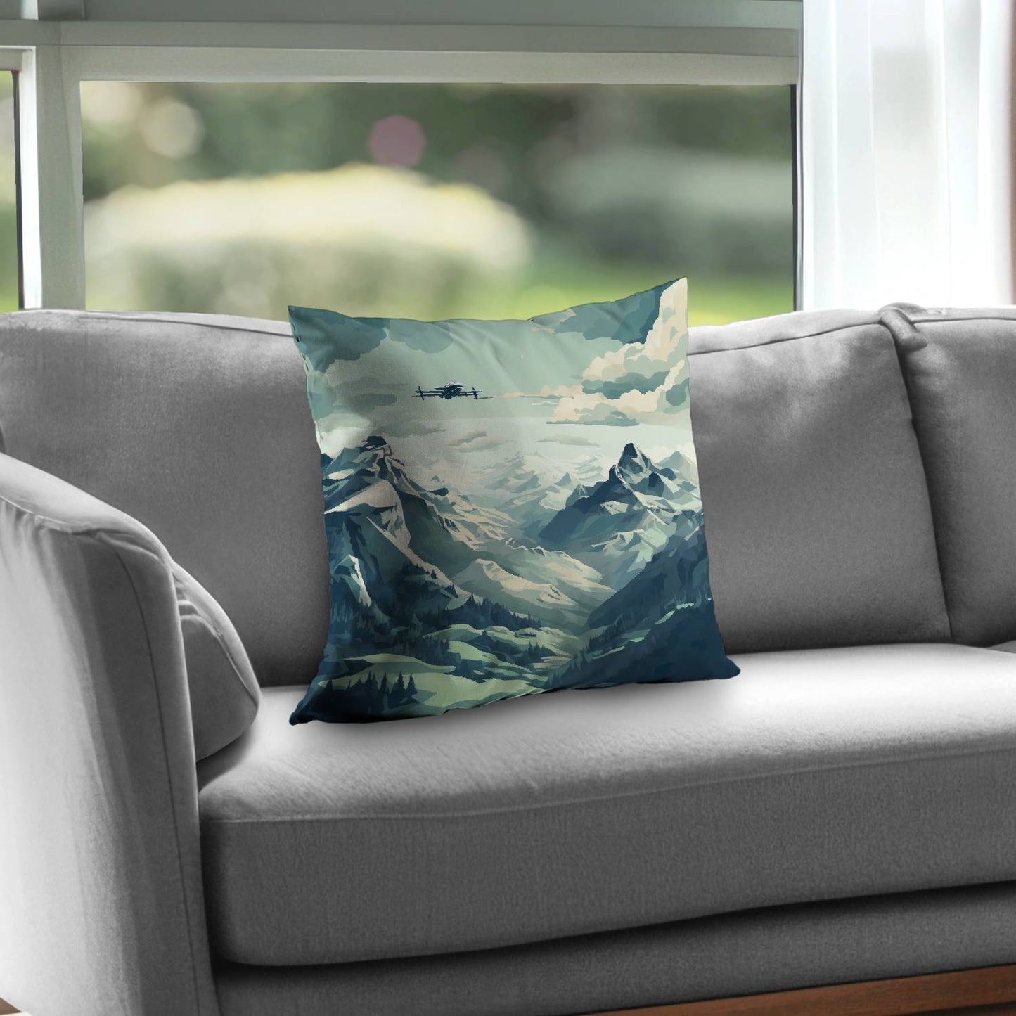 Above land - Throw pillow - Print on demand