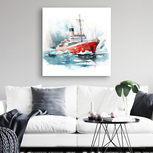 Icebreaker Red Canvas Art for Stunning Home Decor | Buy Now
