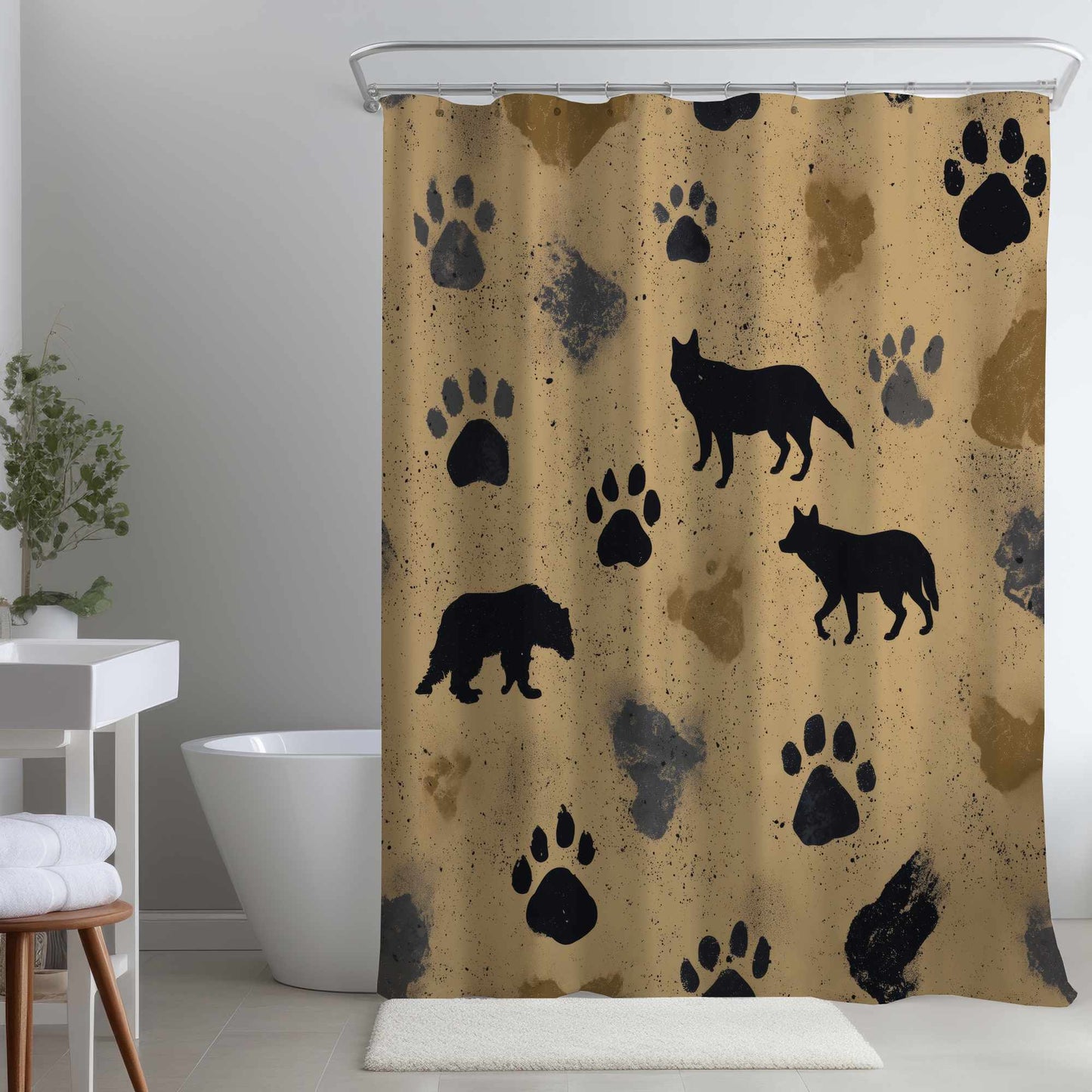 Rideau de douche Wild Tracks Echo | Décoration d'intérieur élégante