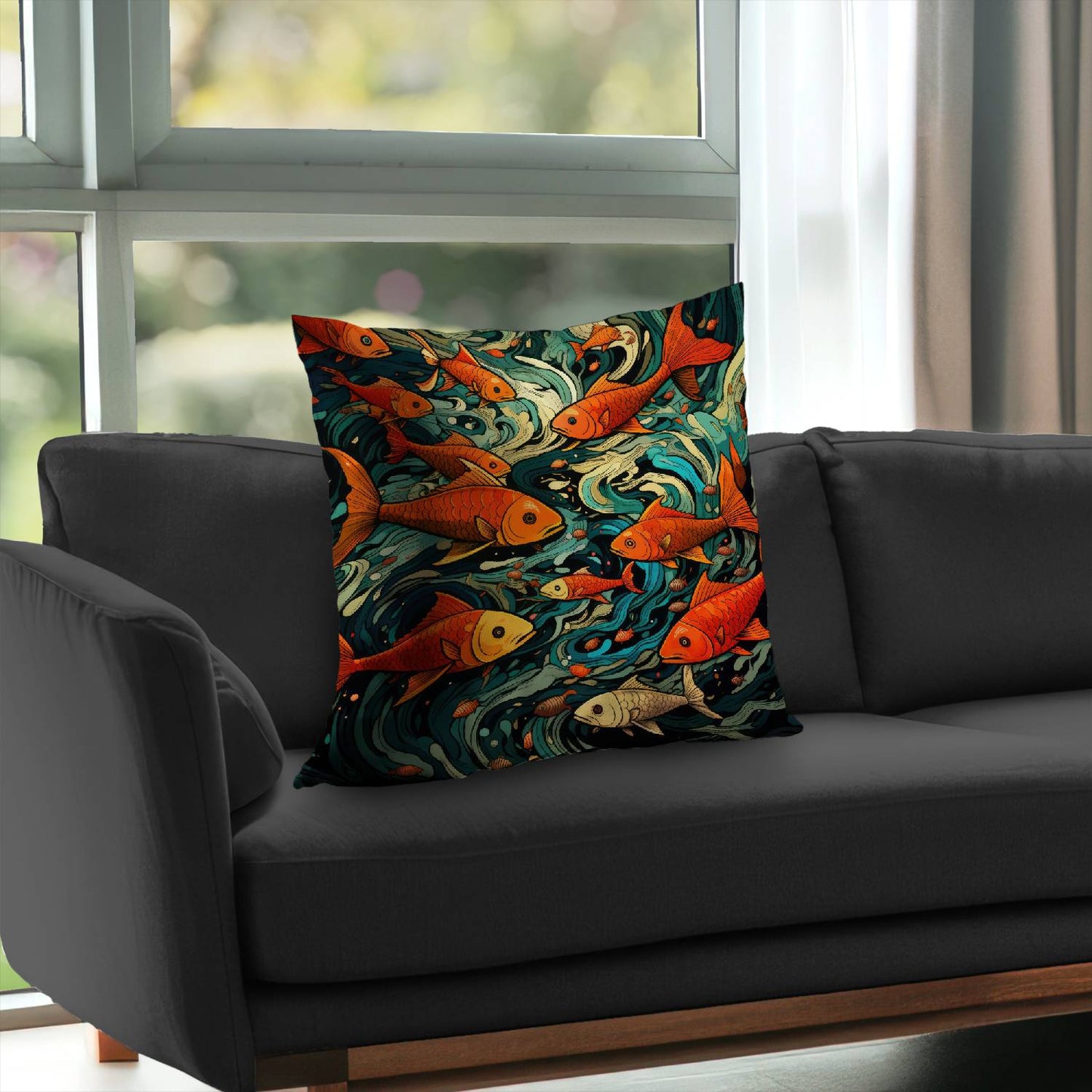 Contrast at sea - Throw pillow - Print on demand