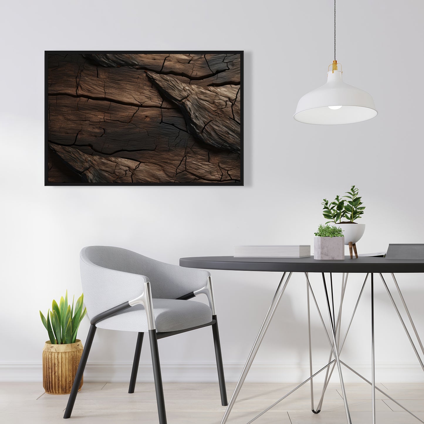 Brown wood - 36"x36" Framed canvas